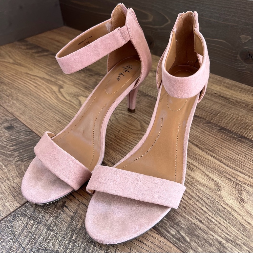 STYLE & CO pink suede stiletto heels